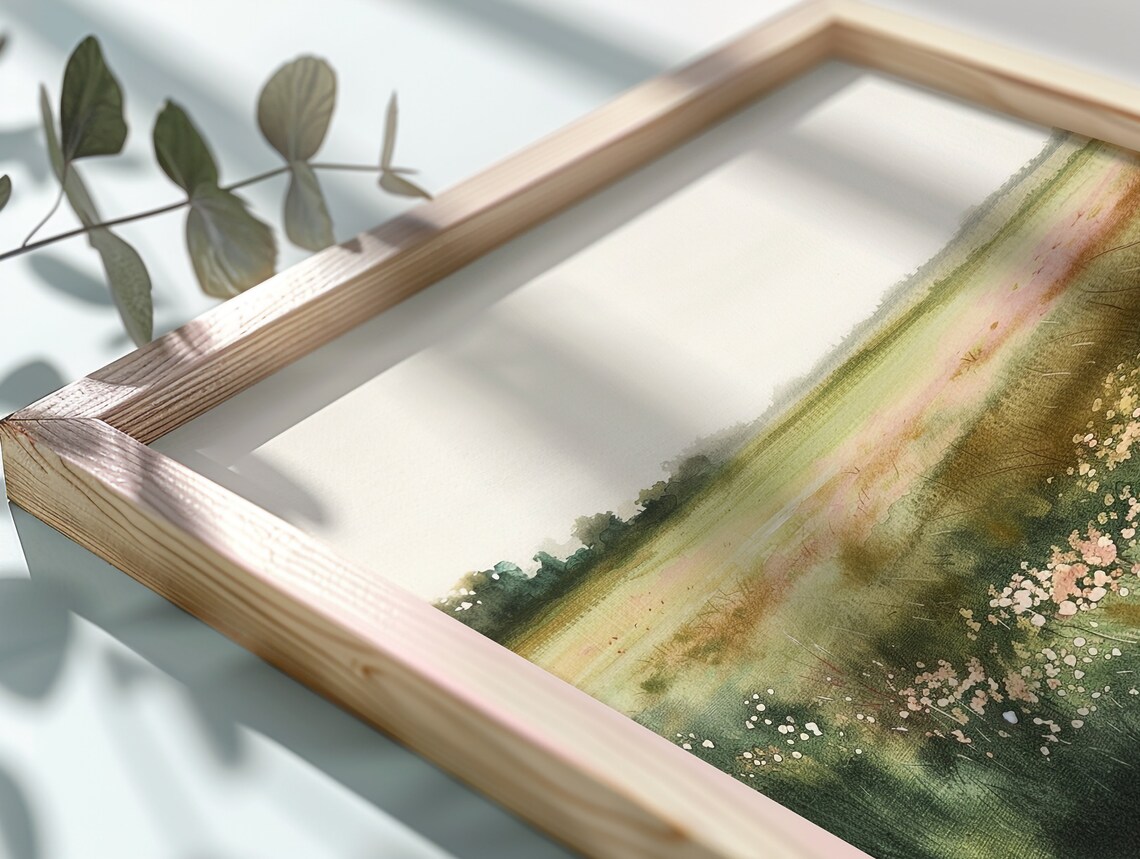 Spring Landscape Art Print, Vintage Cottagecore Decor - Image 3