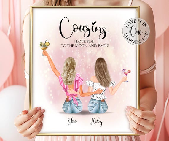 Cousin Gift From Cousin Personalized Gift Cousin Print Cousin Birthday Gift Cousin Gift Birthday Gift For Cousin Custom Gift Cousin Portrait