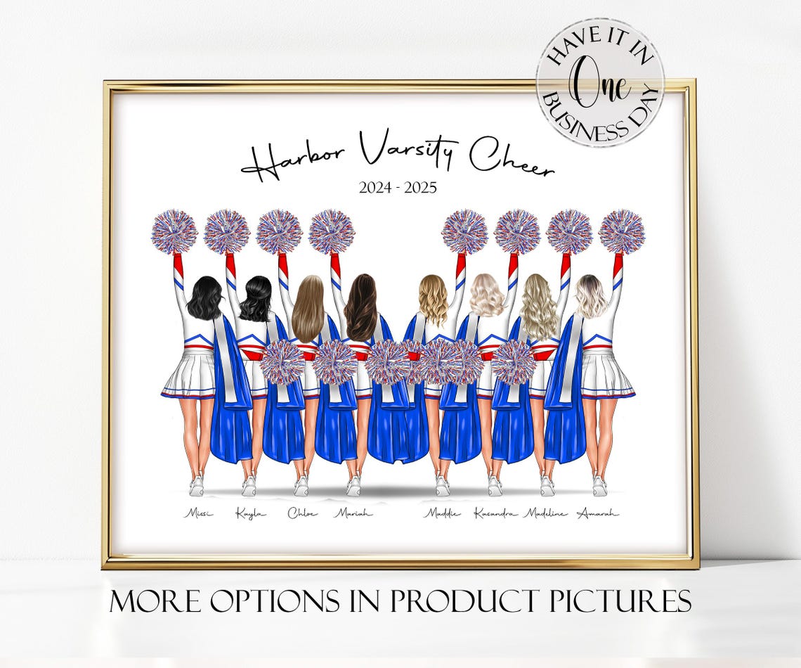 Harbor Varsity Cheer 2024-2025 Graduation Team Poster with Names