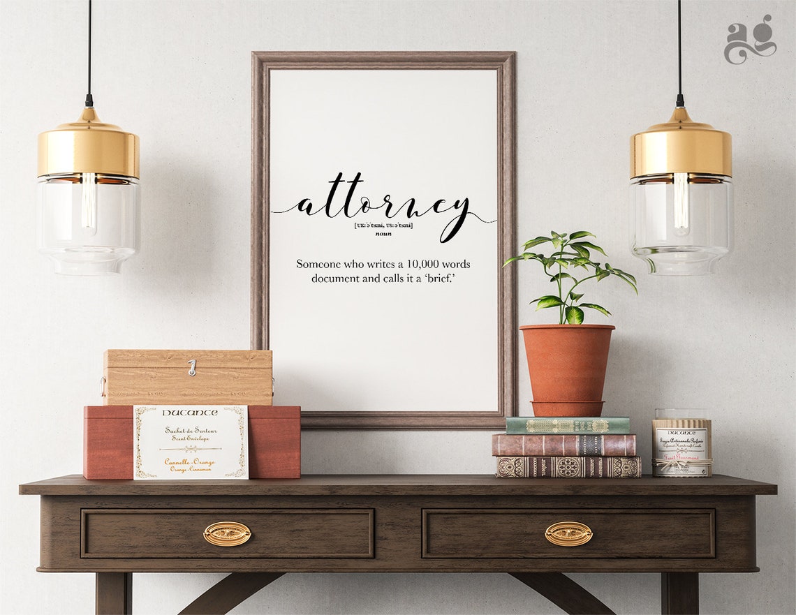 Attorney Definition Funny Script Word Poster Lawyer Office Gift Decor - Image 3