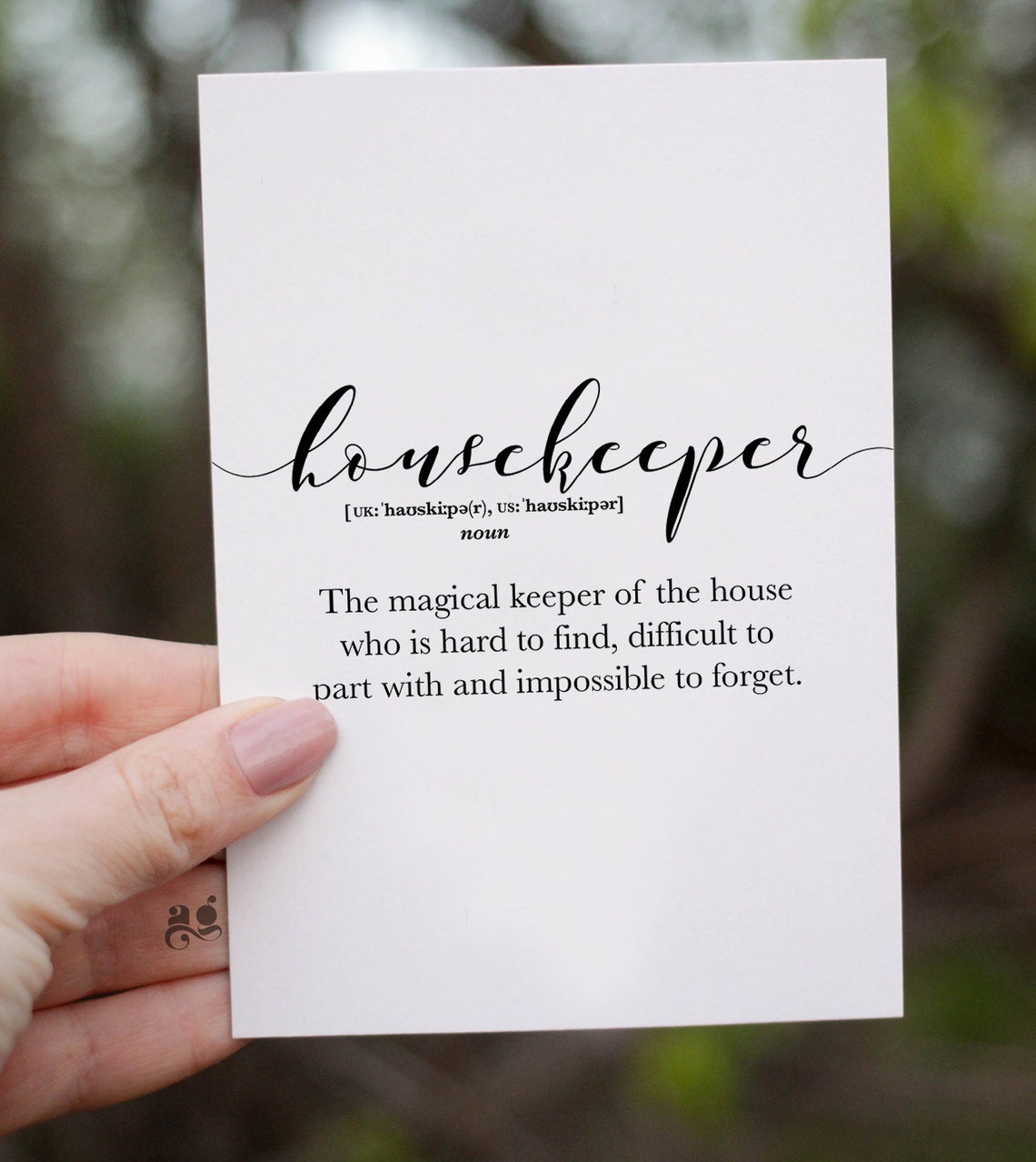 Housekeeper Word Definition Poster Thank You Gift Magical Keeper Quote - Image 3
