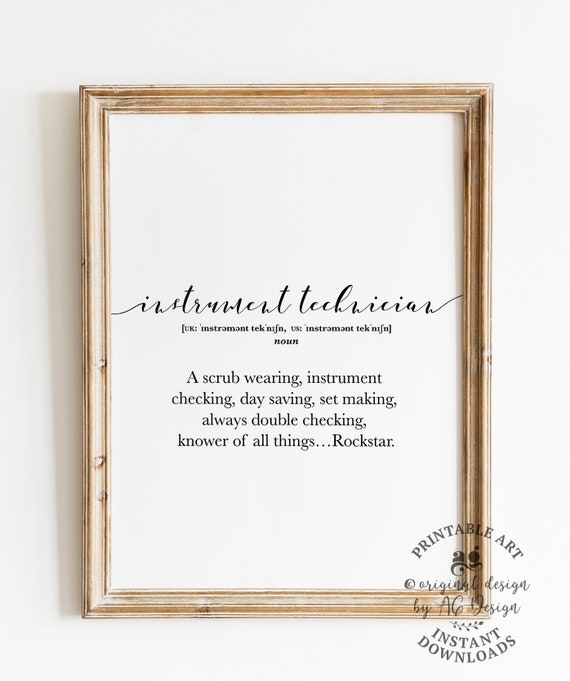 Instrument Technician Gift Instrument Technician Definition Appreciation Gifts Definition Poster Graduation Gifts