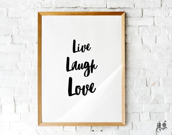 Live Laugh Love Funny Wall Poster Slumber Party Decor College Dorm Decoration Cute Quote Typography Print Teen Girl Gift