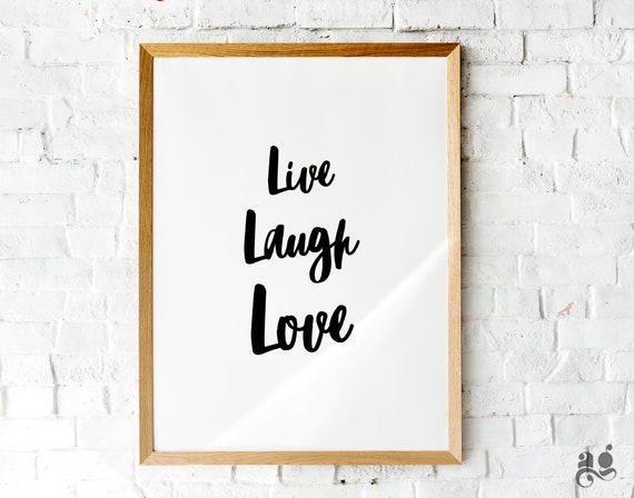 Live Laugh Love Simple Script Minimalist Wall Decor Quote Poster