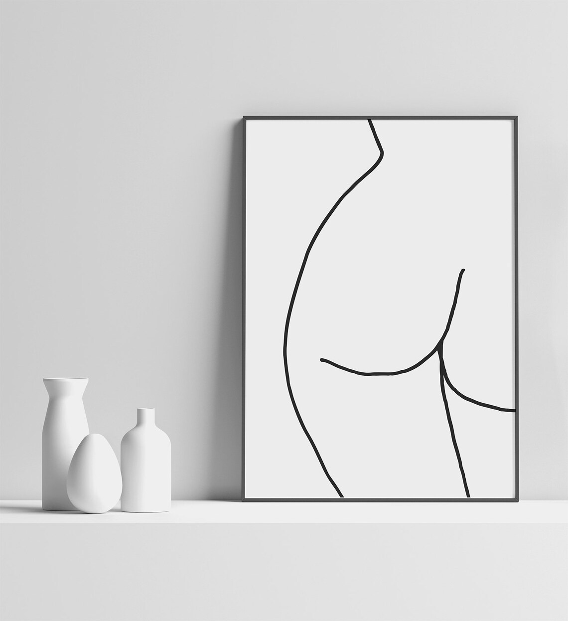 Minimalist Female Torso Bold Continuous Line Drawing Art Poster - Image 2