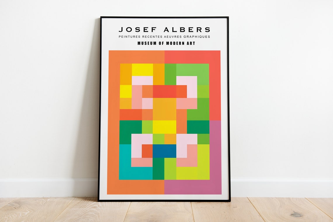 Josef Albers Interaction of Color Geometric MoMA Exhibition Poster