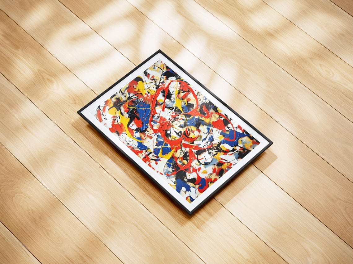 Jackson Pollock Style Drip Painting Colorful Splash Art Poster - Image 3