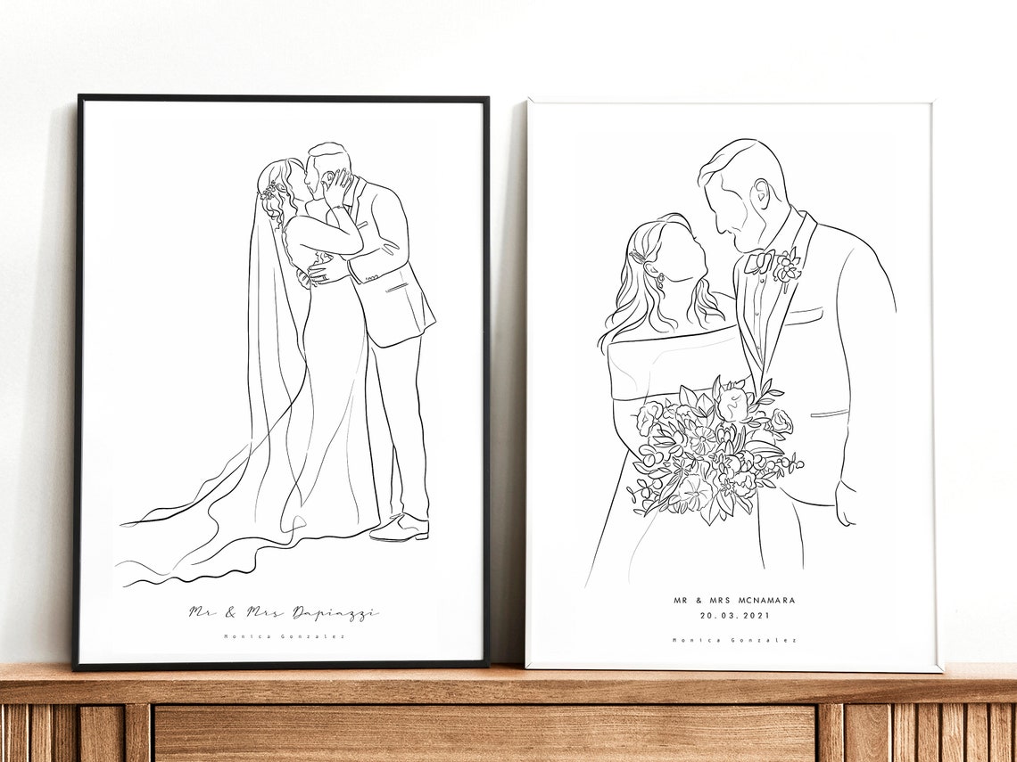 Custom Line Drawing Custom Illustration Art Line Art Custom Portrait Family Portrait Couples Portrait Personalised Gift - Image 7