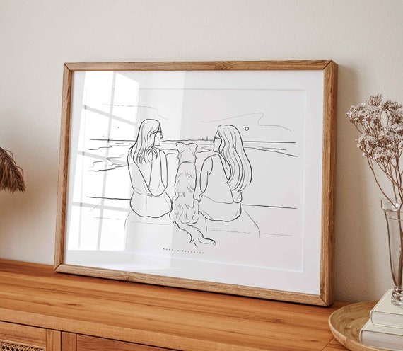 Custom Line Drawing From Photo Line Art Portrait Custom Couple Portrait Family Illustration Drawing From Photo Personalised Unique Gift