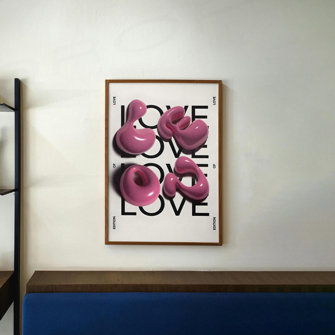 Love Art Print Edition Of Love Typography Contemporary Love Decor Statement Piece Modern Graphic Art Statement Wall Decor Home Decor - Image 3