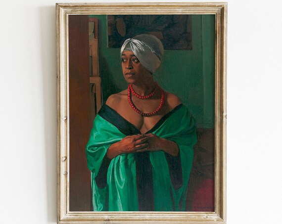 Félix Vallotton Aicha Goblet Green Robe Portrait Vintage Oil Painting Poster