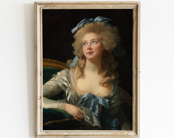Victorian Woman Print Dark Academia Antique Oil Painting Artwork Vintage Fashion Wall Art Instant Moody Portrait