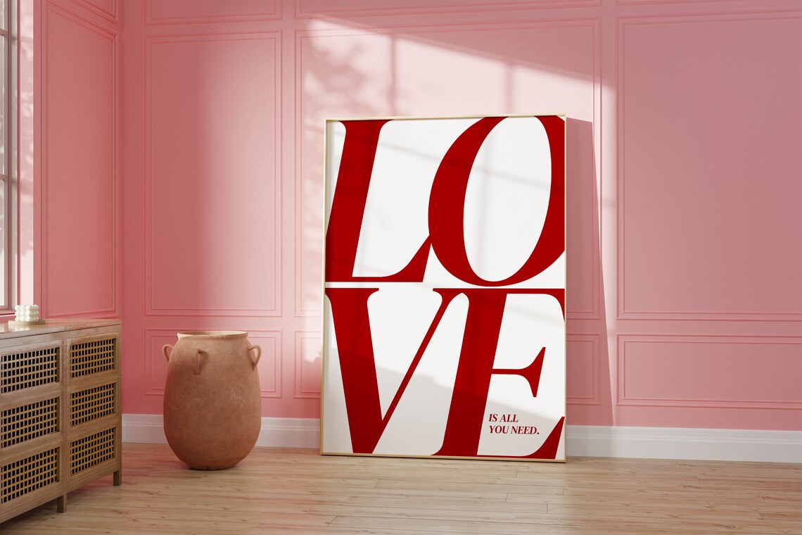 Vintage 70s Love Quote Art Print, Retro Typography - Image 2