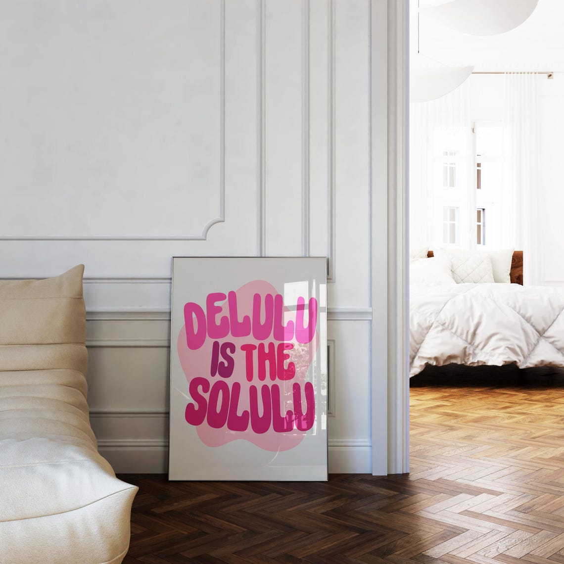Delulu Is The Solulu Pink Bubbly Funky Girly Bedroom Dorm Decor Poster - Image 2