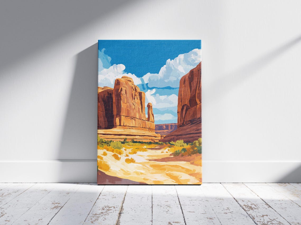 Arches Desert Red Rock Tower Formations Blue Sky Travel Poster - Image 2