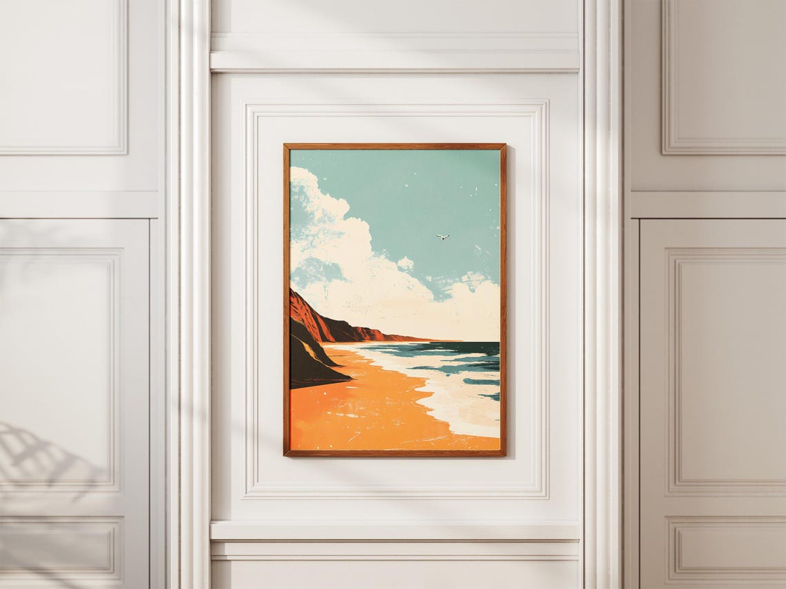 Namibia Skeleton Coast Orange Dune Beach Ocean Travel Poster - Image 2