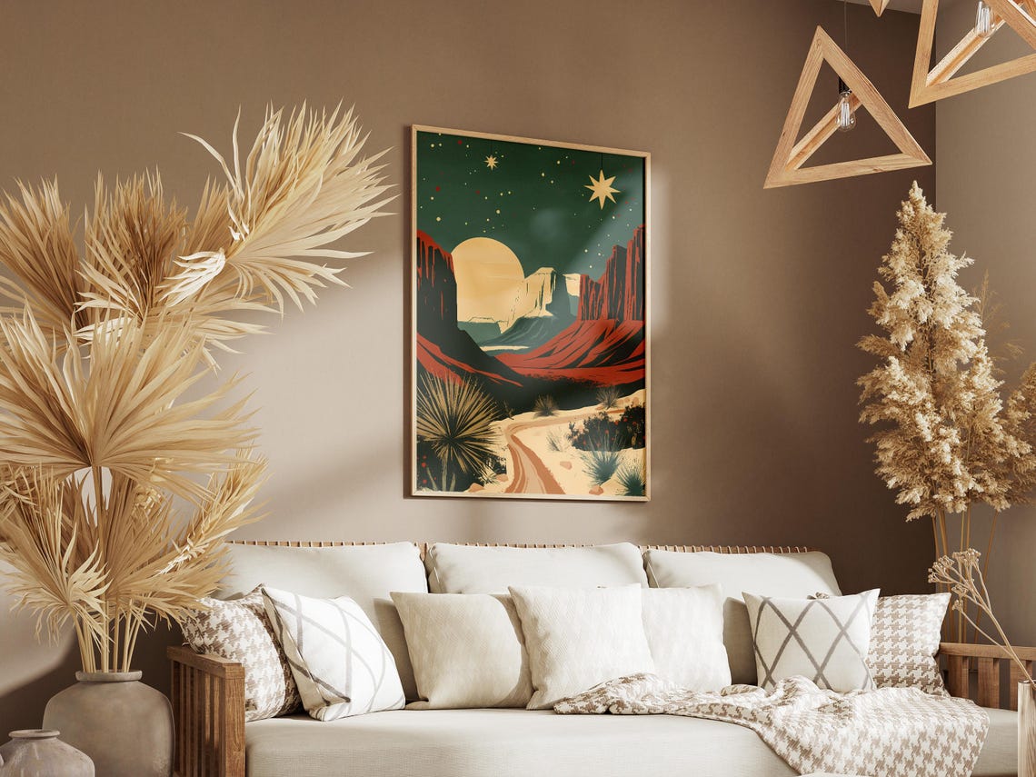 Big Bend National Park Desert Cliffs Under a Full Moon Poster - Image 2
