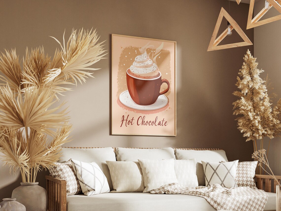 Classic Hot Chocolate Whipped Cream Mug Cozy Winter Beverage Poster - Image 3