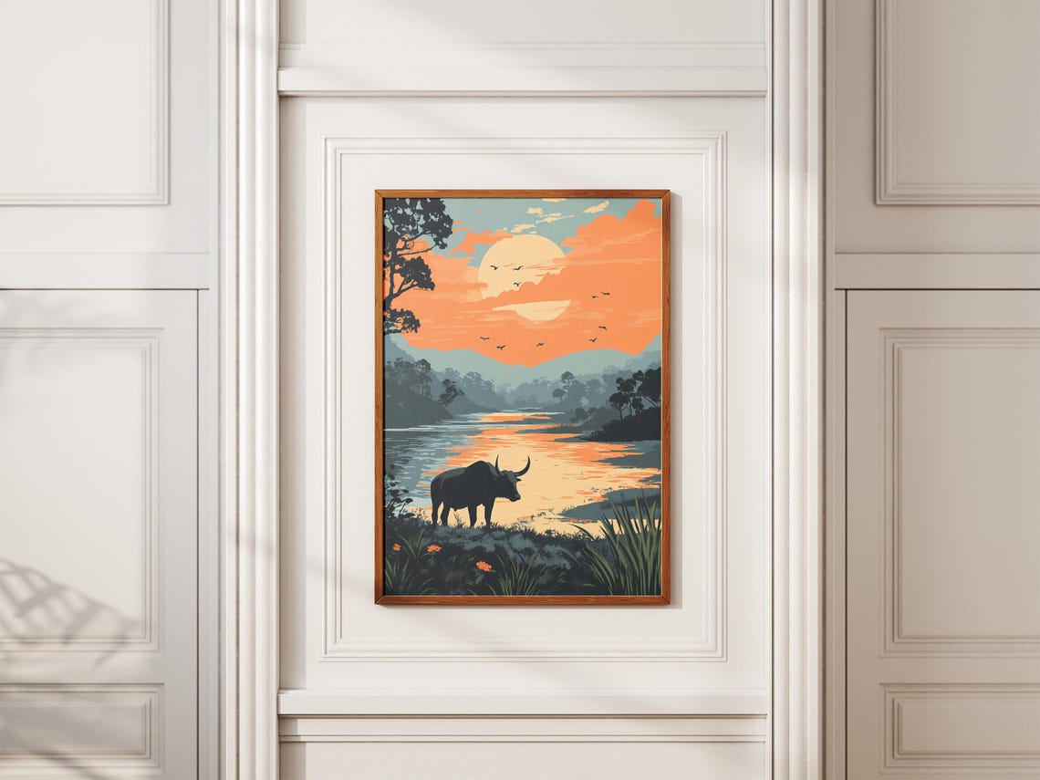 Buffalo River Sunset Poster Wildlife Landscape Wall Decor Gift Decor - Image 2