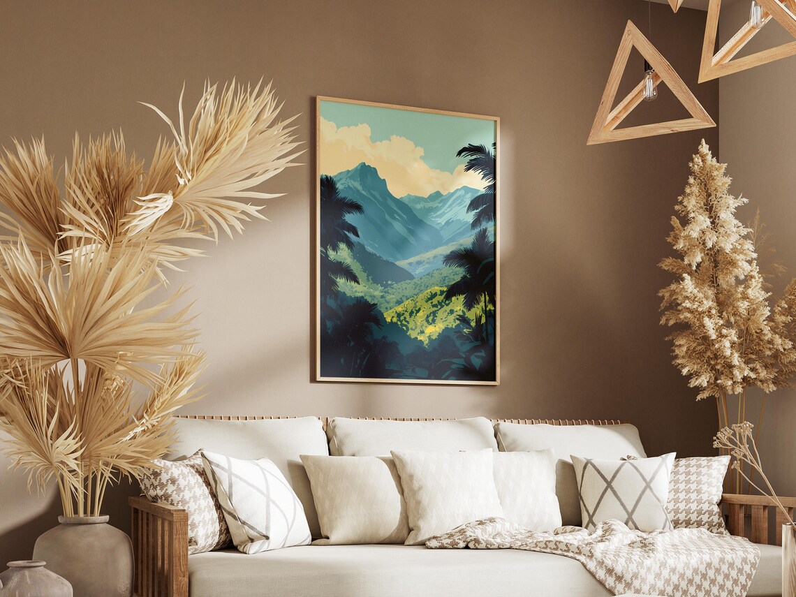 Rwenzori Mountains Uganda Tropical Peaks Vintage Travel Decor Poster - Image 3