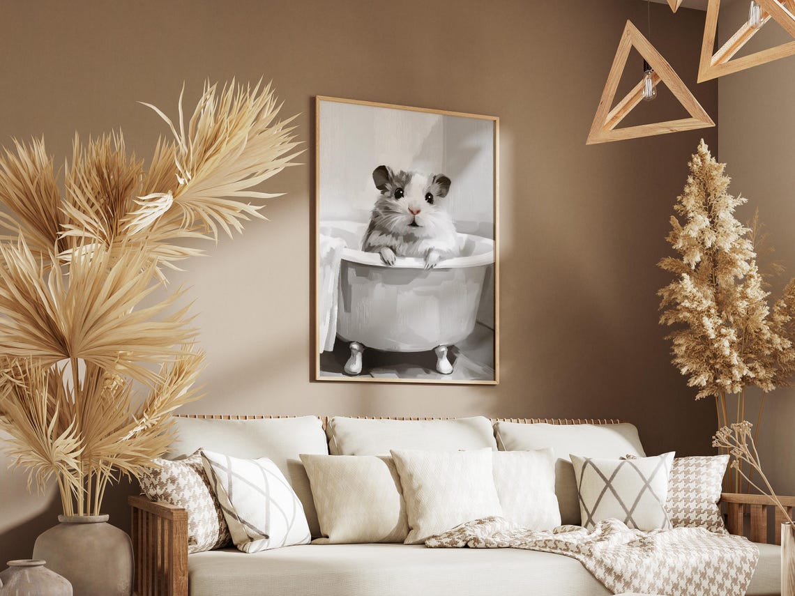Hamster In Bathtub Minimalist Animal Art Print - Image 3