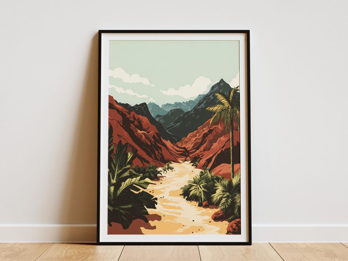 Khyber Pass Pakistan Red Rock Mountain Valley Landscape Poster