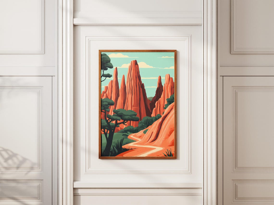 Tsingy de Bemaraha Madagascar Red Rock Spires Winding Path Poster - Image 2