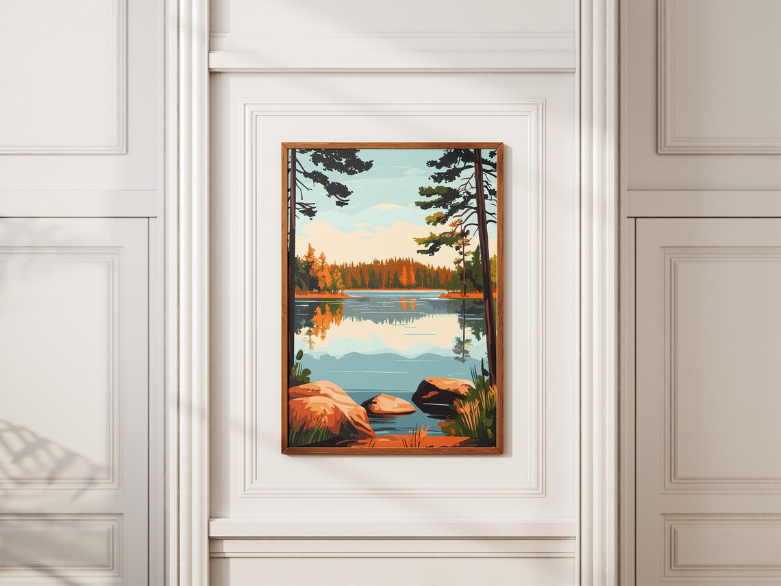 Karelia Lakes Finland Russian Federation Poster Print Scandinavian Lake Nature Wall Art Autumn Landscape Travel Poster Modern Home Decor - Image 2
