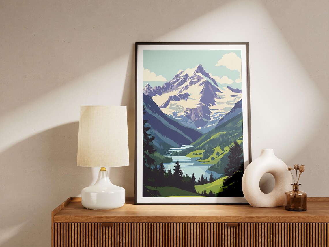 Swiss Alps Jungfraualetsch Glacier Lake Peaks Switzerland Poster - Image 5