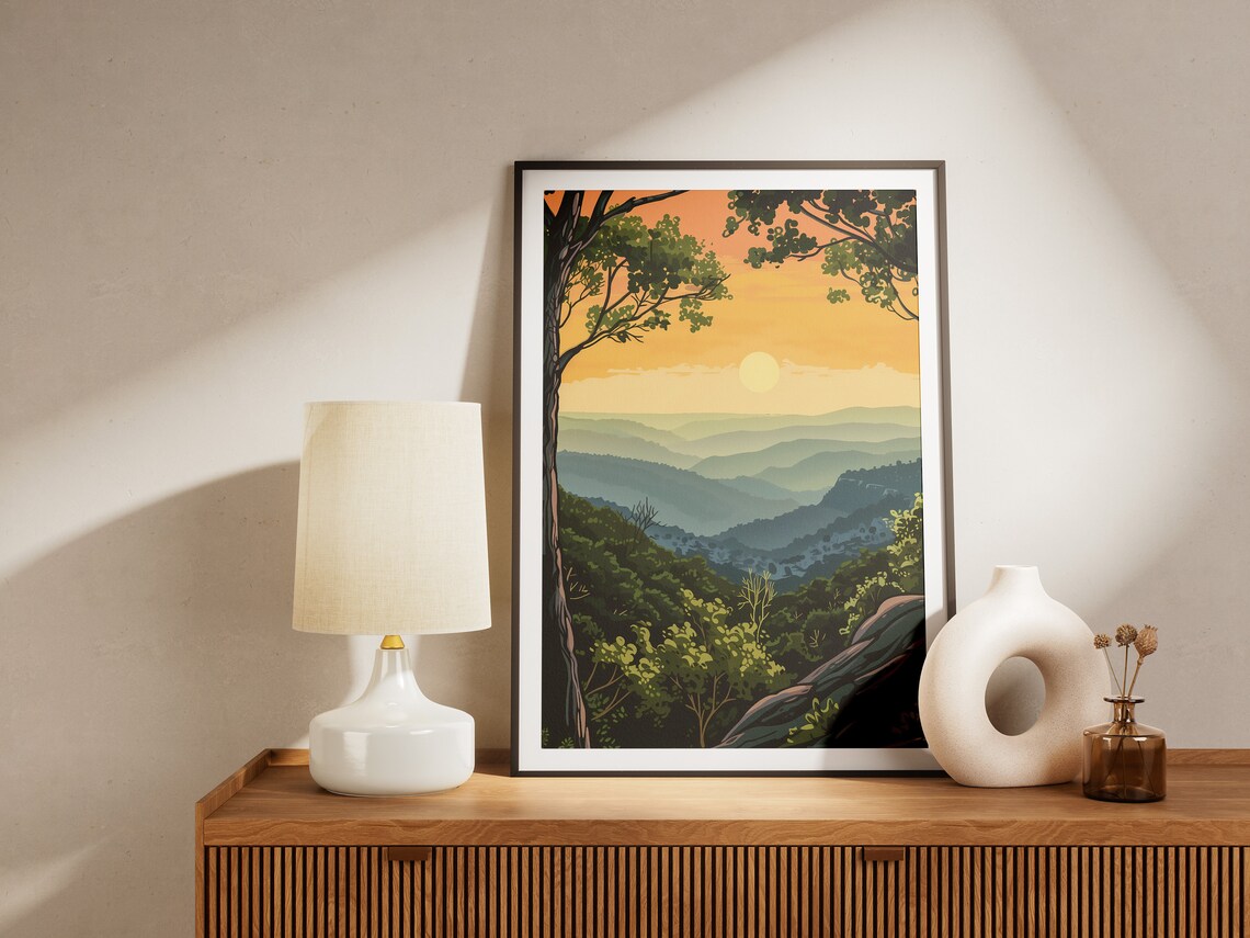 Shenandoah National Park Blue Ridge Sunrise Vintage Travel Poster - Image 2