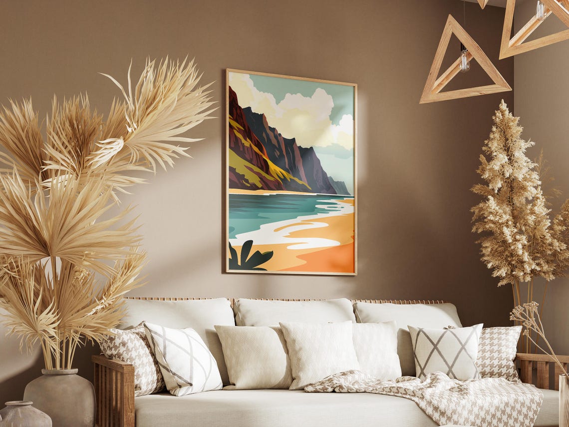 Na Pali Coast Kauai Dramatic Cliffs and Turquoise Sea Poster - Image 3