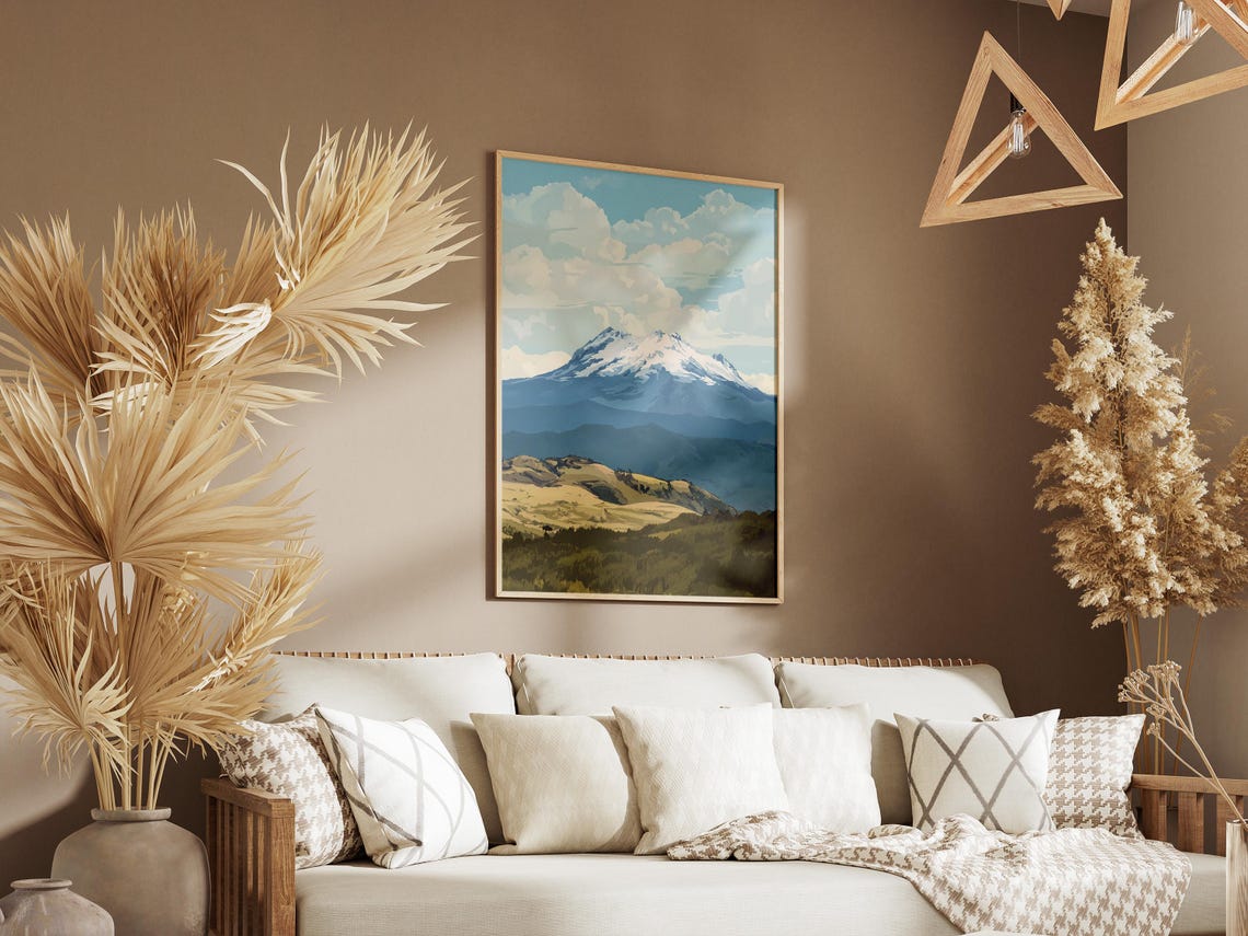 Antisana Volcano Ecuador Layered Blue Mountain Ridges Poster - Image 3