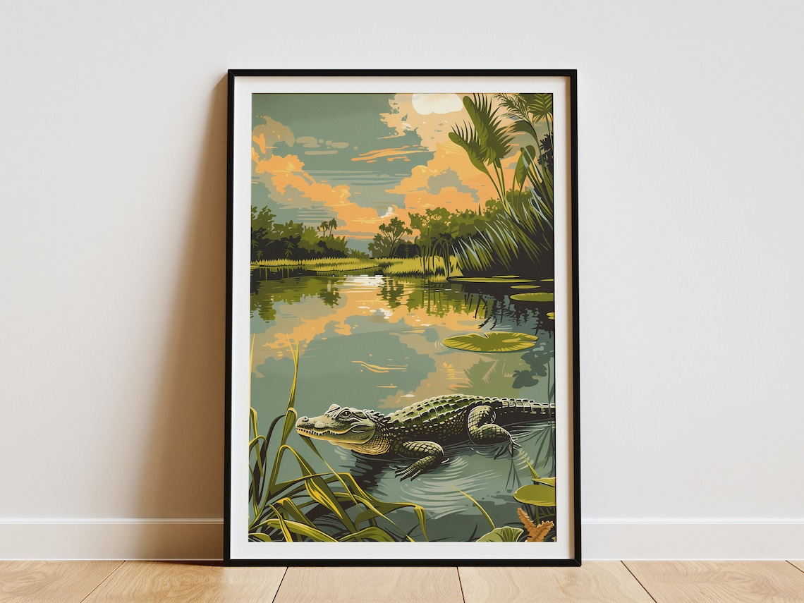 Everglades National Park Alligator Poster Print