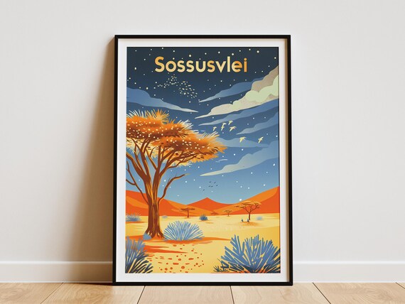 Namibia Desert Poster Minimalist Landscape Print Sossusvlei Art Print Travel Art Home Decor Wall Art
