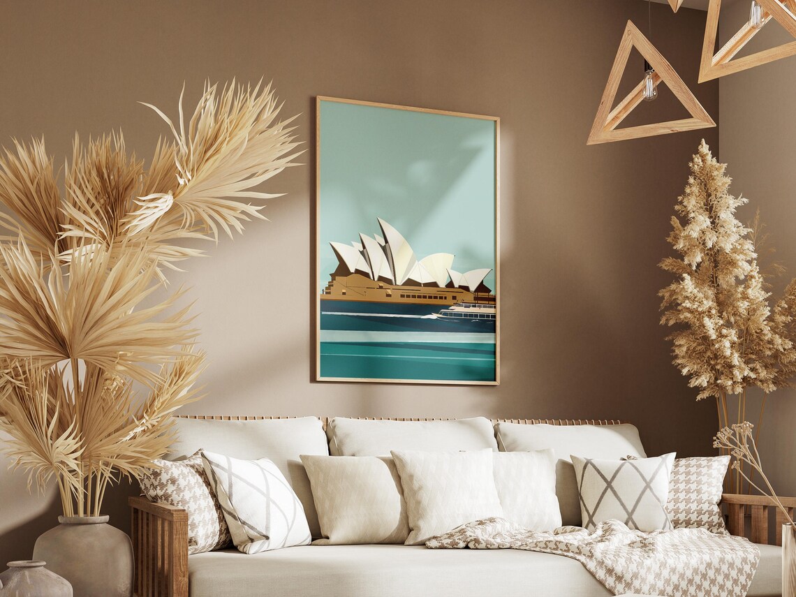 Sydney Opera House Minimalist Travel Poster with Harbor View - Image 3