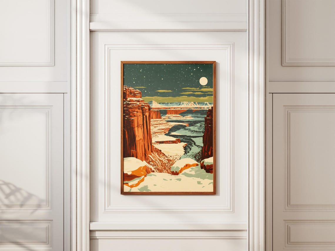 Canyonlands National Park Winter Snow Poster Utah Landscape Art Print Vintage Travel Poster National Park Art Festive Holiday Decor - Image 2