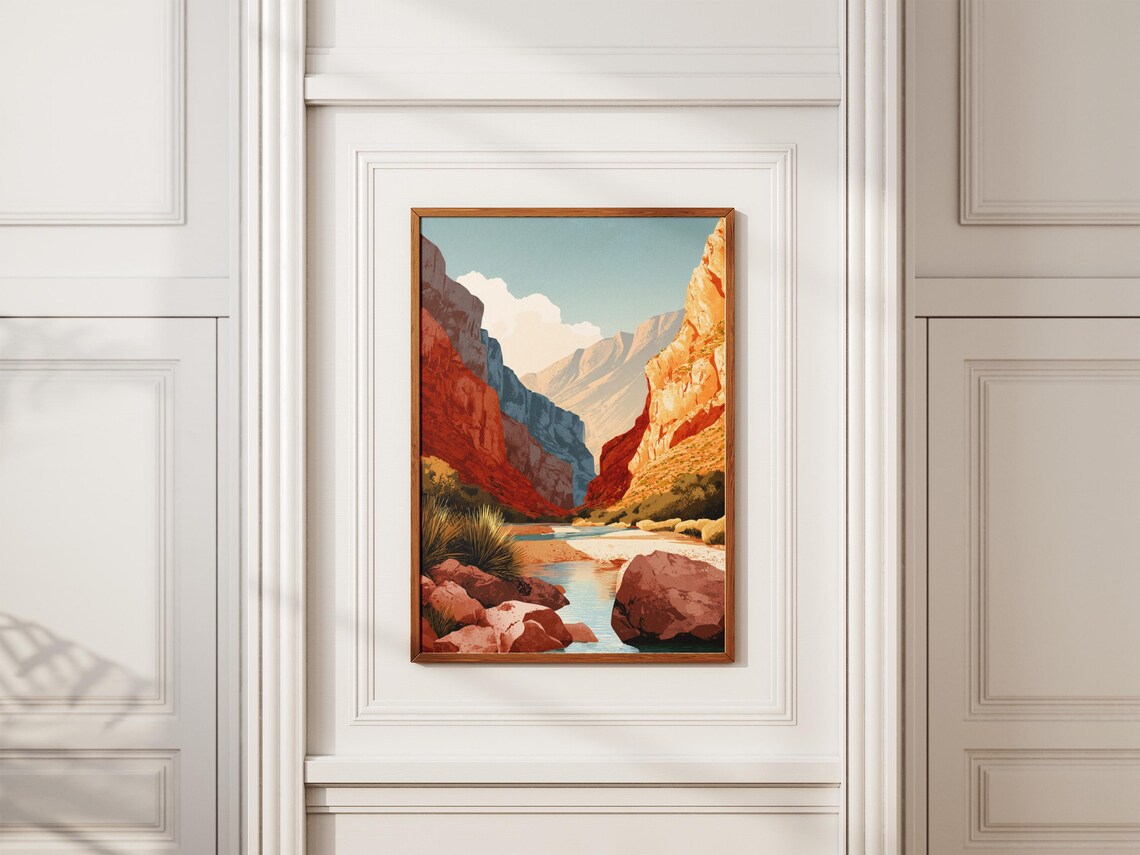 Big Bend National Park Rio Grande River Canyon Texas Art Poster - Image 2