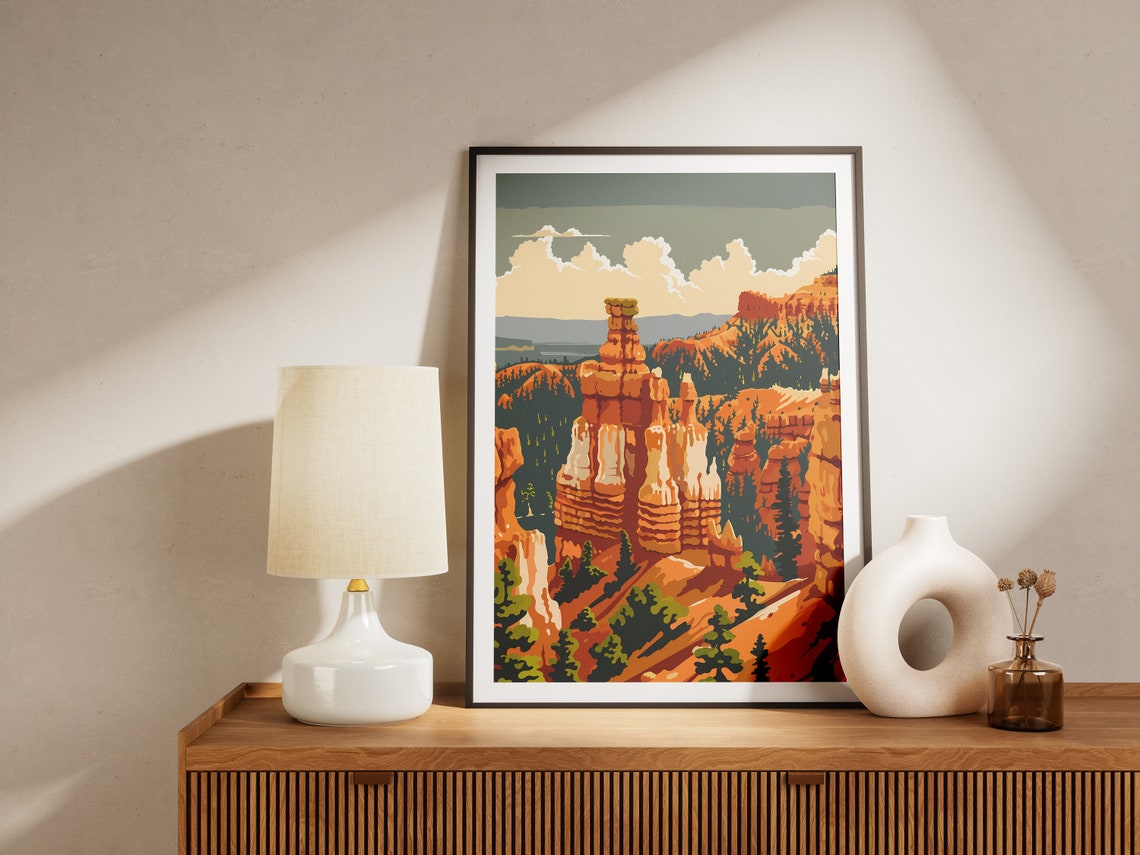 Bryce Canyon National Park Hoodoo Spires Pines Vintage Poster - Image 2