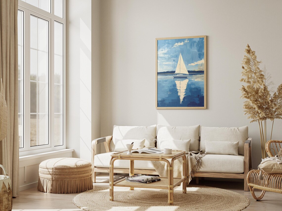 Chesapeake Bay Maryland Sailboat Calm Blue Water Nautical Art Poster - Image 3