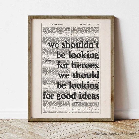 Noam Chomsky Quote Instant Wall Art Reading Nook Decor Print Locally We Shouldnt Be Looking For Heroes