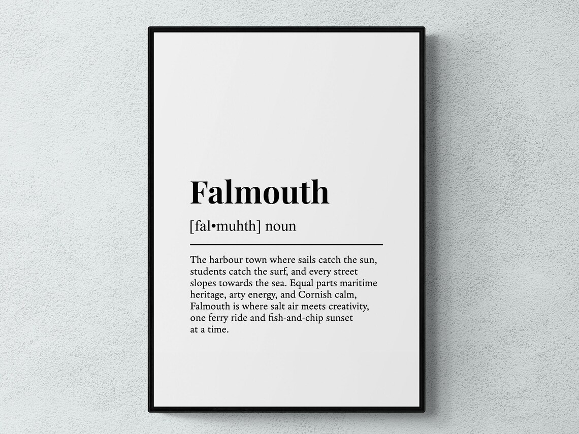 Falmouth Funny Definition, Cornwall Gift Art Print