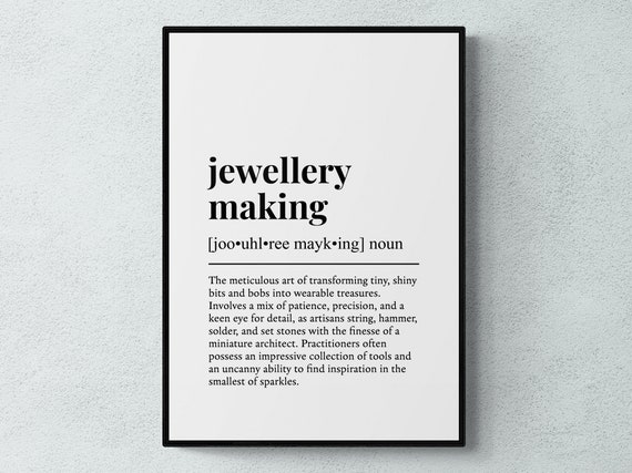 Jewelry Making Funny Definition Hobby Art Print