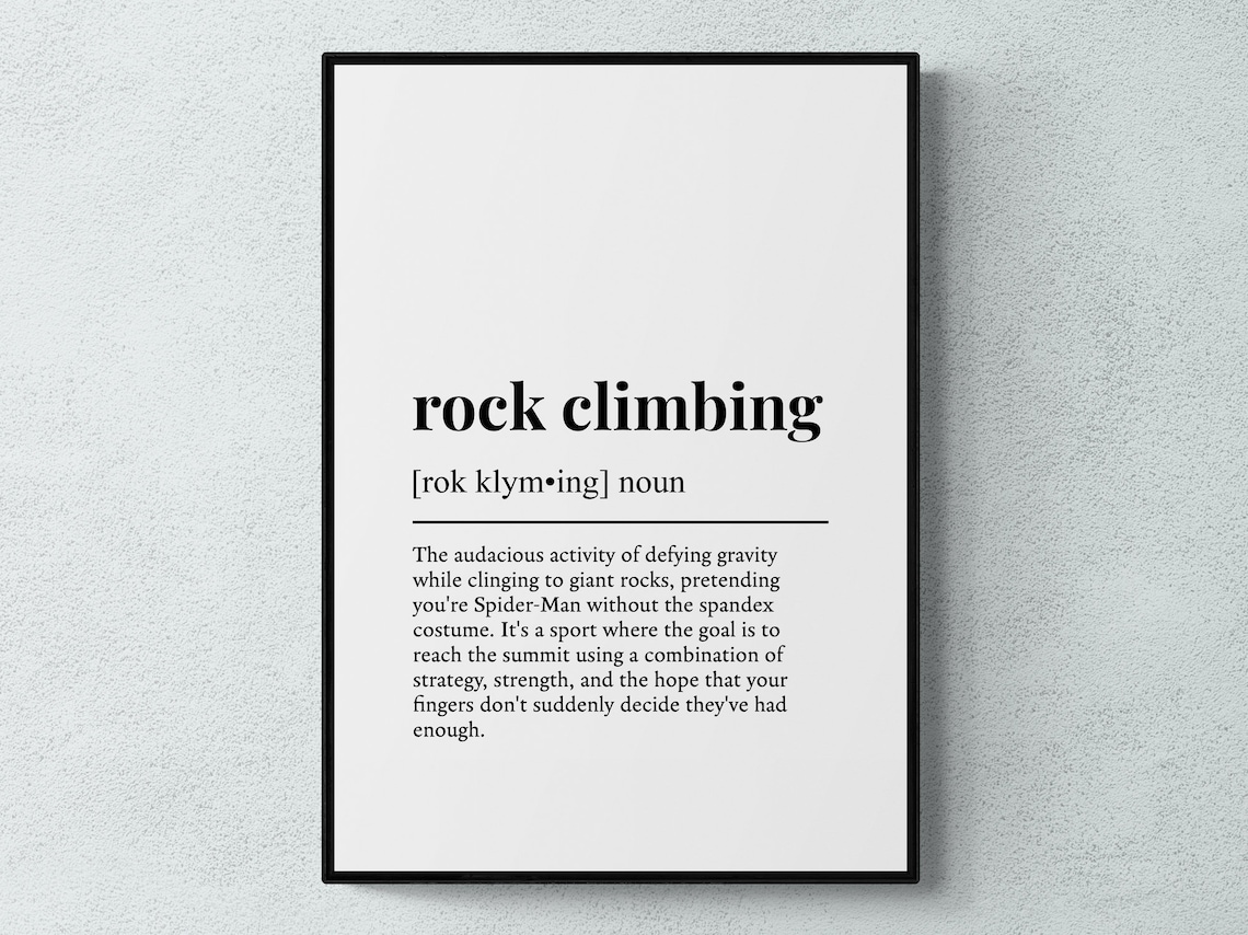 Rock Climbing Funny Definition Wall Art Print - Image 3