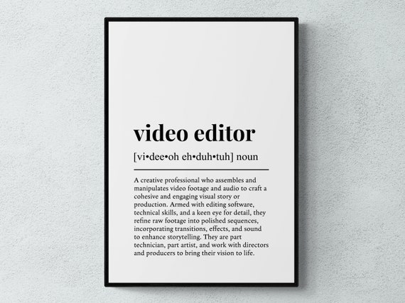 Video Editor Funny Definition, Job Quote Art Print