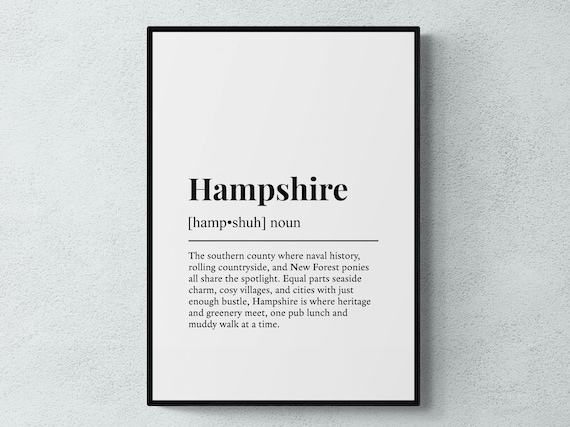 Hampshire Funny Definition England Gift Wall Art Print