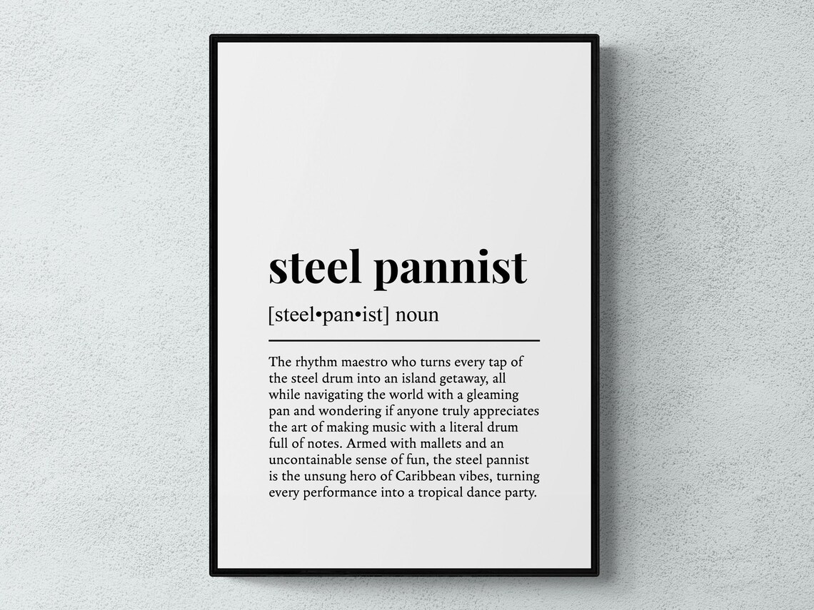 Steel Pannist Funny Definition Hobby Gift Wall Art Print