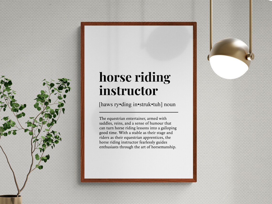 Horse Riding Instructor Funny Definition Art Print - Image 3