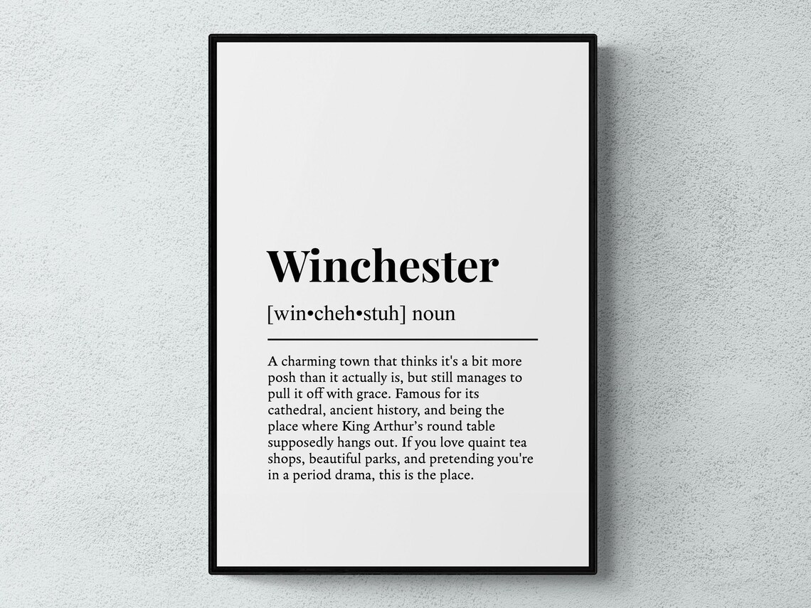 Winchester England City Dictionary Definition Typography Poster