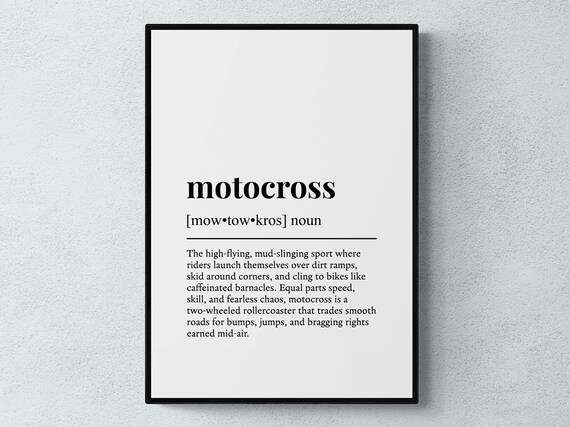 Motocross Funny Definition Sport Art Print