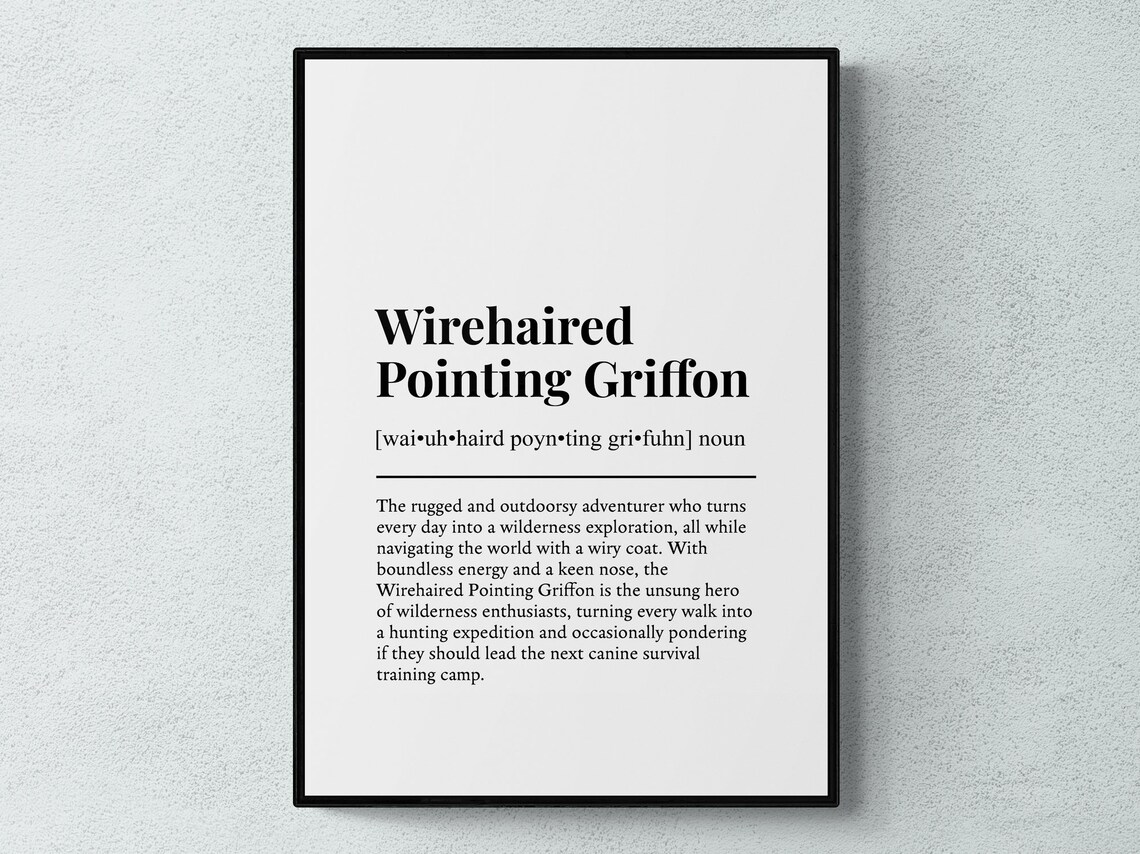 Wirehaired Pointing Griffon Dog Wall Art Print